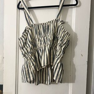 Universal Thread Black and White Smocked Camisole Top